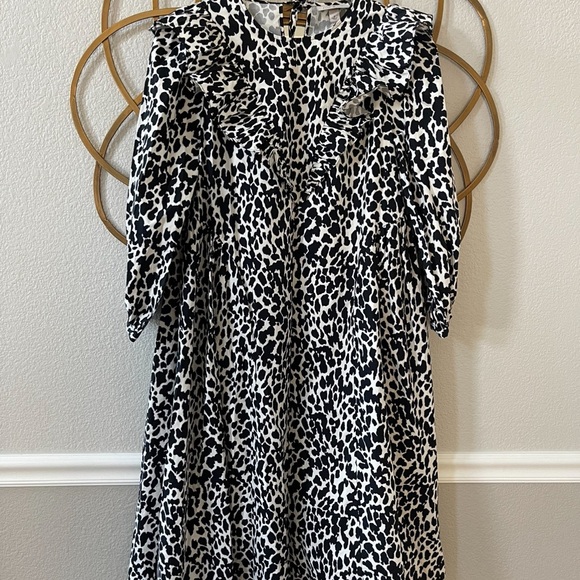 Sandy Liang x Target Black and White Leopard Print Oversized Midi Dress sz S - Picture 5 of 9